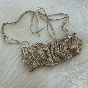 ARE YOU AM I NAI BANDEAU CROP TOP FLORAL Size S